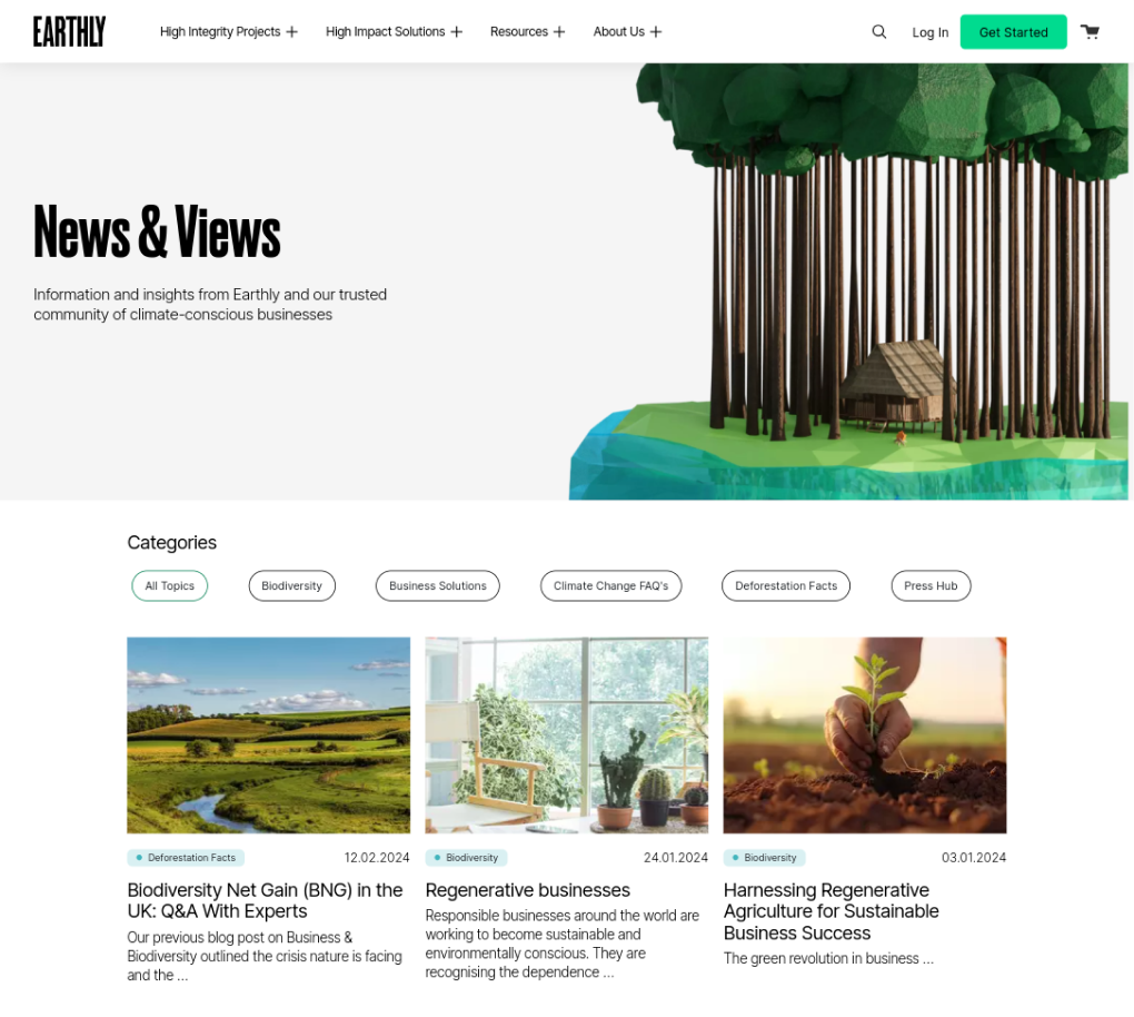 earthly website image